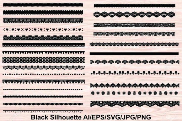 Classic Lace Borders Silhouettes Bundle: Graphics for Handmade Crafts
