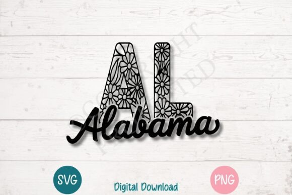 Floral AL Alabama Typography SVG Review