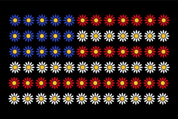 Floral American Flag Tribute: Graphics and Crafts for Brand Storytelling