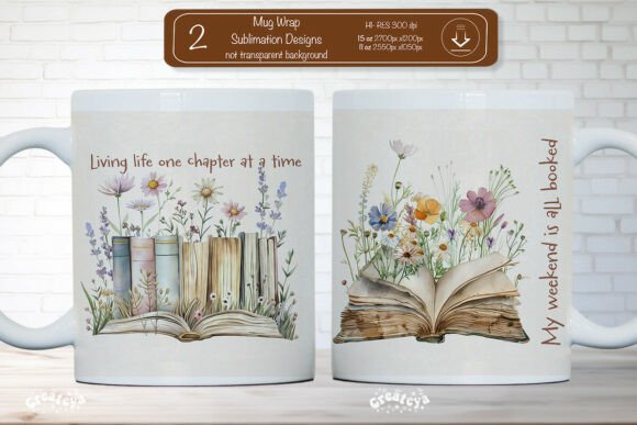 Floral Book Lover Quote Mug Wrap Png: A Graphics and Crafts Review for Publishers