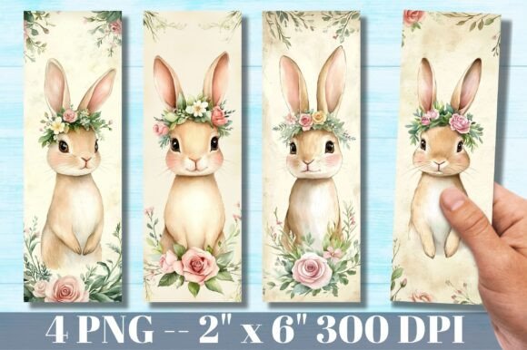 Floral Bunny Reading Bookmarks Png Review