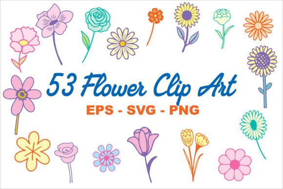 Floral Clip Art Illustration Set: Fresh Graphics for Local Branding