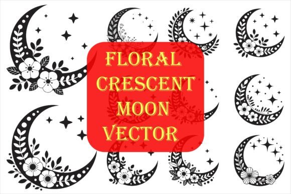 Floral Crescent Moon Silhouette Vector: A Crafts & Graphics Review