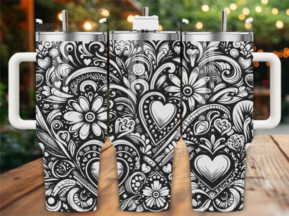 Floral Hearts Graphics for Crafts and Creative Projects
