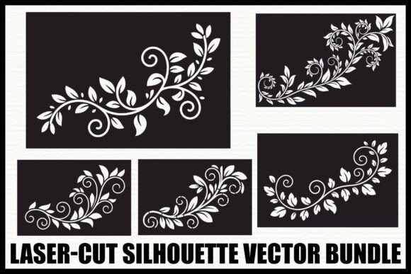 Floral Laser-Cut Swirl Bundle for Graphics and Crafts