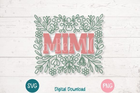 Mimi Floral Grandmother SVG: Premium Graphics for T-Shirt Designs