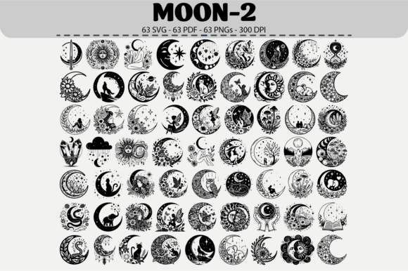 Mystic Moon Clipart Set – 63 Designs for Graphics & Illustrations