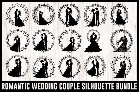 Romantic Wedding Couple Clipart Set: Essential Graphics for Crafts