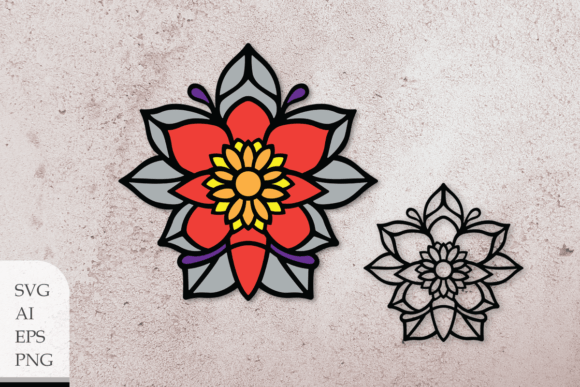 Stained Glass Floral Brooch: Premium Graphics and Illustrations for Editorial Design