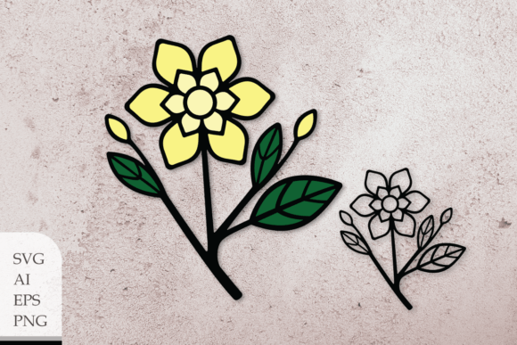 Stained Glass Floral Twig Brooch: Graphics for Editorial Design