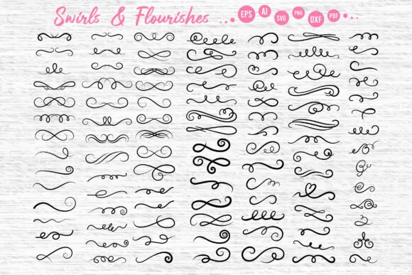 Swirls and Flourishes Clipart: Premium Graphics for Editorial Design