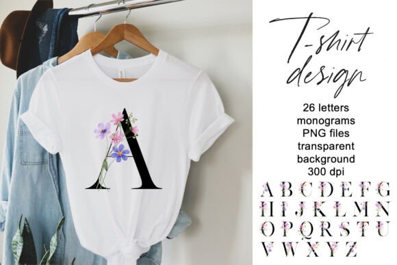 T-shirt Design with Monogram, Flowers: A Fresh Graphics & Illustrations Review