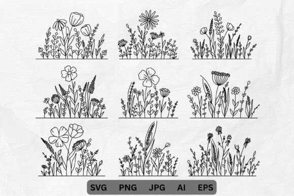 Wildflowers Sublimation SVG: Graphics for Modern Illustrations